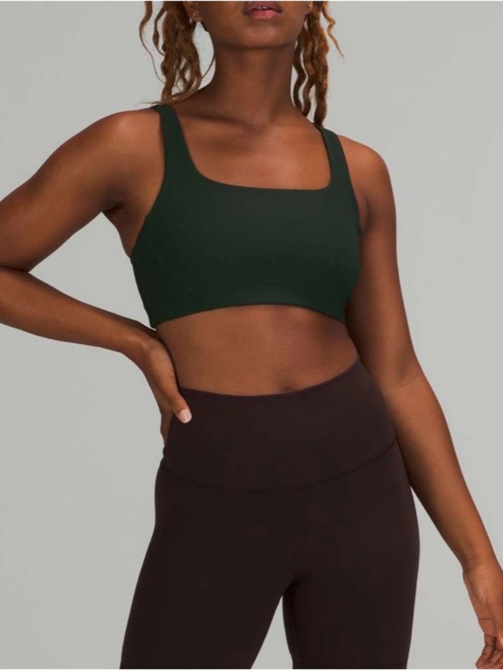 lululemon athletica Olive Green Square-Neck Sports Bra